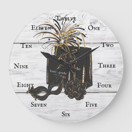 Clock Maskarade Shopping Spree Große Wanduhr (Vorderseite)