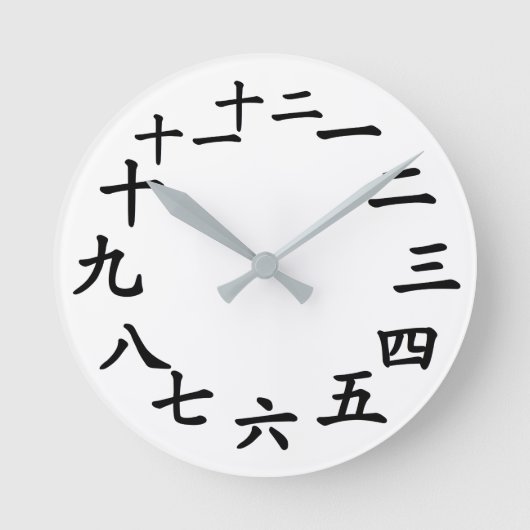 Clock mit chinesischen Zeichen für die Zahlen! Runde Wanduhr (Vorderseite)