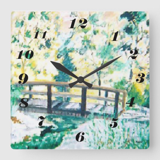 Clock Morning Dew /Sarr Quadratische Wanduhr (Vorderseite)