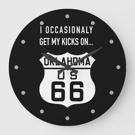 Clock, Oklahoma Route 66 Große Wanduhr (Vorderseite)
