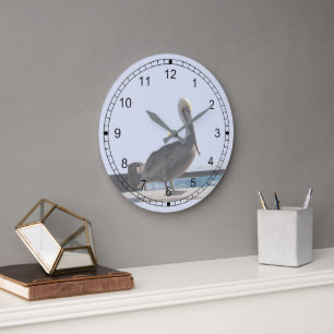 Clock - Pelican on Watch Große Wanduhr