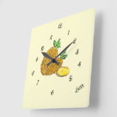 Clock : Pineapples Quadratische Wanduhr (Winkel)