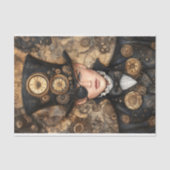 Clock Punk Steampunk Man in Tall Hat AD4 Decoupage Seidenpapier (Vorderseite)