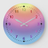Clock - Rainbow Colors Große Wanduhr (Vorderseite)