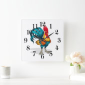 Clock-Rooster Quadratische Wanduhr (Zuhause)