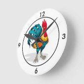 Clock-Rooster Runde Wanduhr (Winkel)