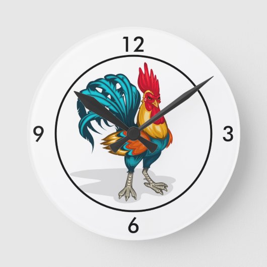 Clock-Rooster Runde Wanduhr (Vorderseite)
