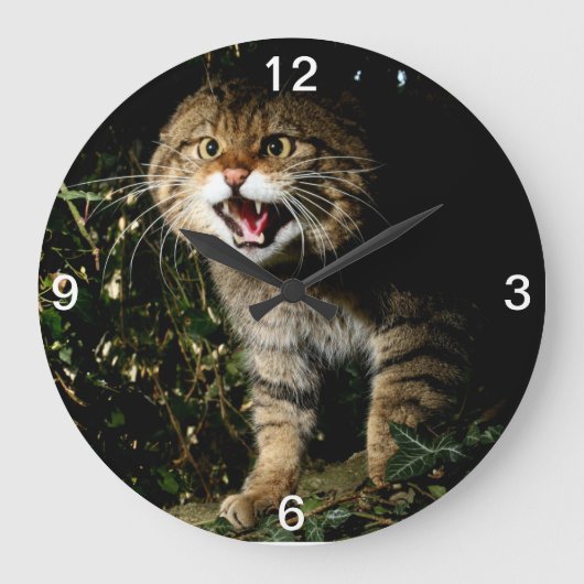Clock - Scottish Wildcat Große Wanduhr (Vorderseite)