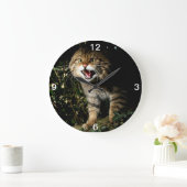 Clock - Scottish Wildcat Große Wanduhr (Zuhause)