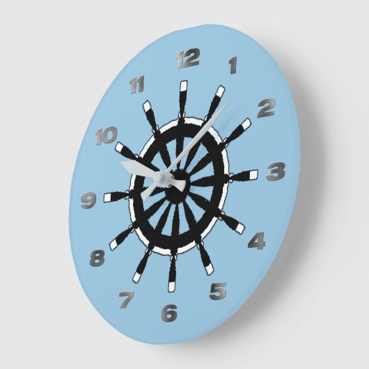 Clock - Ship Helm Große Wanduhr (Winkel)