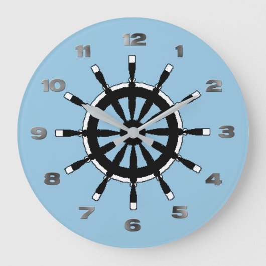 Clock - Ship Helm Große Wanduhr (Vorderseite)