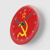 Clock Soviet flag Bubble Design Runde Wanduhr (Winkel)