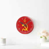 Clock Soviet flag Bubble Design Runde Wanduhr (Zuhause)