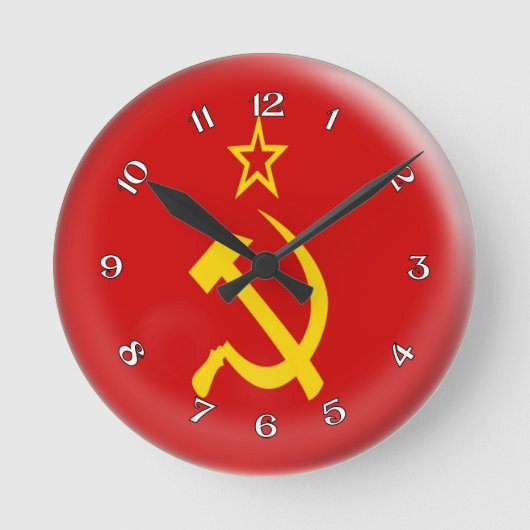 Clock Soviet flag Bubble Design Runde Wanduhr (Vorderseite)