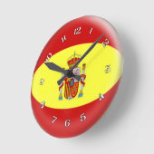 Clock Spanish Spain flag Bubble Design Runde Wanduhr (Winkel)
