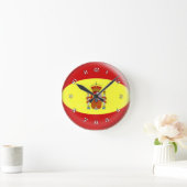 Clock Spanish Spain flag Bubble Design Runde Wanduhr (Zuhause)