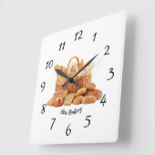 clock, square, bakery, bread, pane quadratische wanduhr (Winkel)