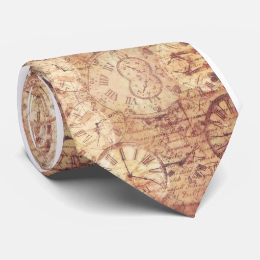 Clock Steampunk Charming Chic Krawatte (Gerollt)