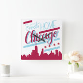 Clock Sweet Home Quadratische Wanduhr (Zuhause)