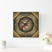 Clock-Tagon ~ Geige ~ Blatt Music ~ Unique ~ Quadratische Wanduhr (Zuhause)