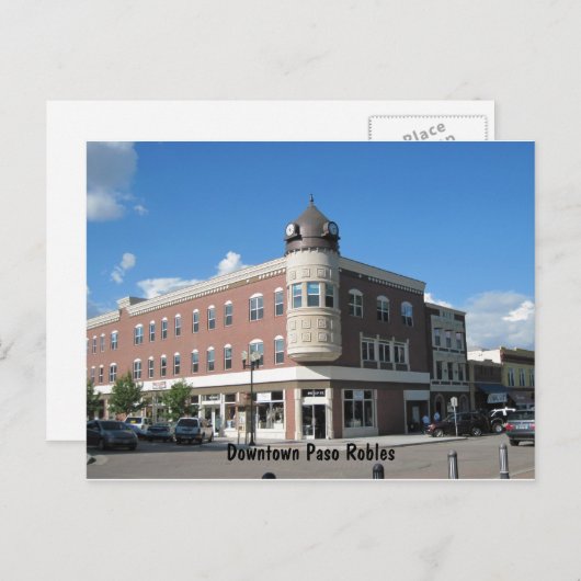 Clock Tower Downtown Paso Robles Postkarte (Vorne/Hinten)