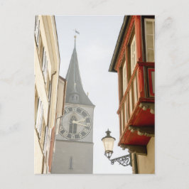 Clock Tower Zurich St. Peters Church & Windows Postkarte