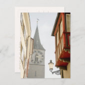 Clock Tower Zurich St. Peters Church & Windows Postkarte (Vorne/Hinten)