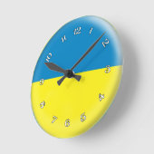 Clock Ukraine ukrainische Flagge Blase Design Runde Wanduhr (Winkel)