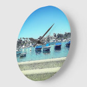 Clock Wall Balboa Island Personal Foto Beach Bay Große Wanduhr (Winkel)