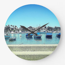 Clock Wall Balboa Island Personal Foto Beach Bay