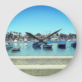 Clock Wall Balboa Island Personal Foto Beach Bay Große Wanduhr