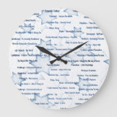 Clock Wall Yiddish Words Jüdisches Thema Große Wanduhr (Vorderseite)