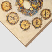 Clockpunk Steampunk Man, Blue & Gold Z7 Decoupage Seidenpapier (Ausschnitt)