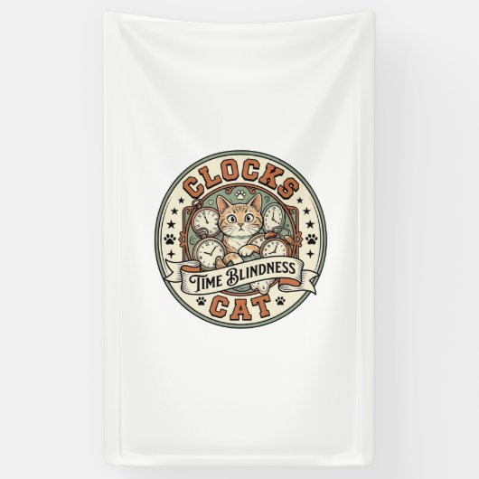 Clocks Time Blindness Cat Clocks Time Blindness Ca Banner (Vertikal)