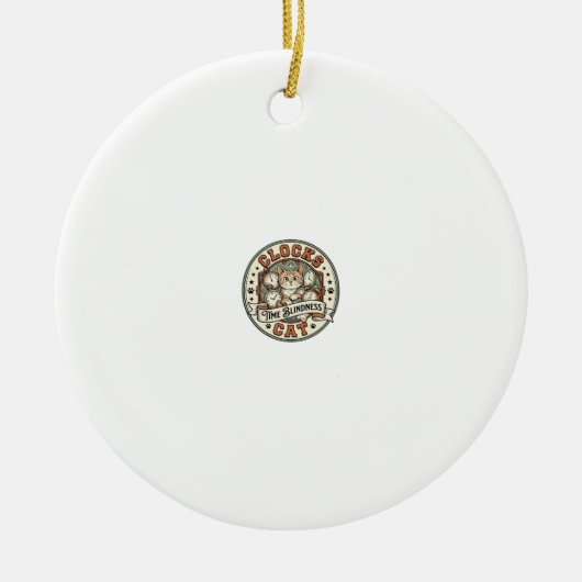 Clocks Time Blindness Cat Clocks Time Blindness Ca Keramik Ornament (Vorne)