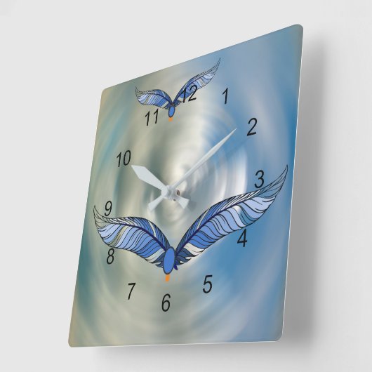 Clocks - Time Flies Quadratische Wanduhr (Winkel)