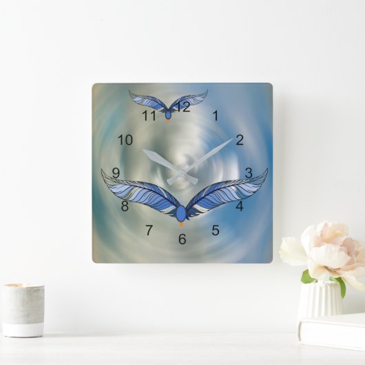 Clocks - Time Flies Quadratische Wanduhr (Zuhause)