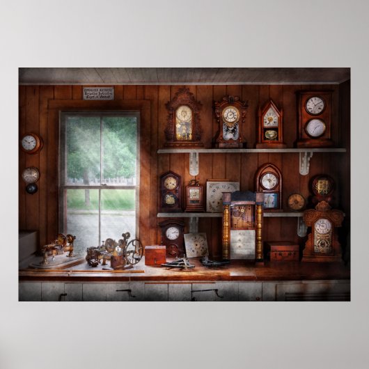 Clocksmith - In the Clock Repair Shop Poster (Vorne)
