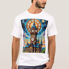 Clocktower T - Shirt Celestial Vintag Fantasy