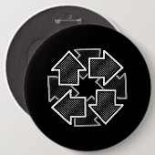 Clockwise Arrows Minimal Geometric Black Variant 2 Button (Vorne & Hinten)