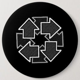 Clockwise Arrows Minimal Geometric Black Variant 2 Button