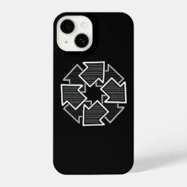 Clockwise Arrows Minimal Geometric Black Variant 2 iPhone 14 Hülle