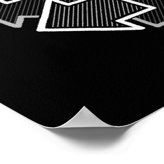 Clockwise Arrows Minimal Geometric Black Variant 2 Poster (Ecke)