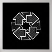 Clockwise Arrows Minimal Geometric Black Variant 2 Poster (Vorne)