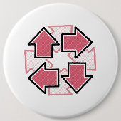 Clockwise Arrows Minimal Geometric Red Button (Vorderseite)