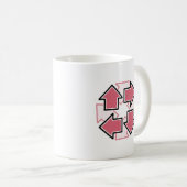 Clockwise Arrows Minimal Geometric Red Kaffeetasse (VorderseiteRechts)