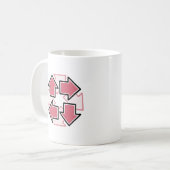 Clockwise Arrows Minimal Geometric Red Kaffeetasse (Vorderseite Links)