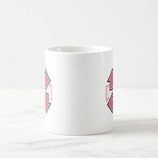 Clockwise Arrows Minimal Geometric Red Kaffeetasse (Mittel)