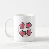 Clockwise Arrows Minimal Geometric Red Kaffeetasse (Links)