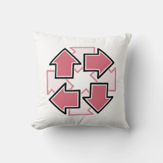 Clockwise Arrows Minimal Geometric Red Kissen